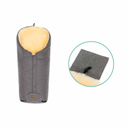 Зимно чувалче за детска количка с овча кожа Fillikid Tacama - Light Grey Melange