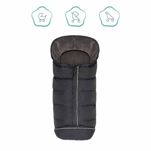Зимно чувалче за детска количка с патешки пух Fillikid Kibo - Dark Grey Melange