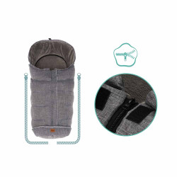 Зимно чувалче за детска количка с патешки пух Fillikid Kibo - Light Grey Melange
