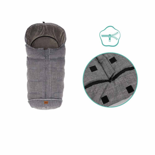 Зимно чувалче за детска количка с патешки пух Fillikid Kibo - Light Grey Melange