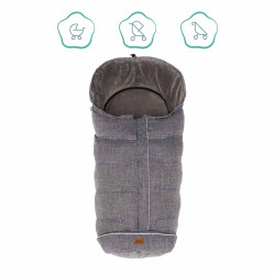 Зимно чувалче за детска количка с патешки пух Fillikid Kibo - Light Grey Melange