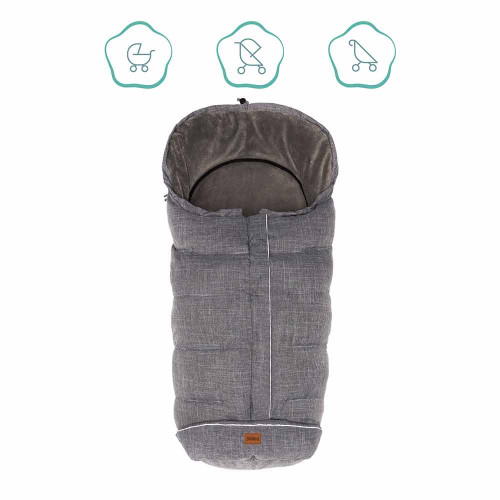 Зимно чувалче за детска количка с патешки пух Fillikid Kibo - Light Grey Melange