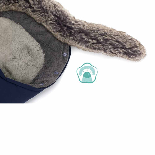 Зимно чувалче за детска количка с вложка от овча кожа Fillikid Mavensi - Navy