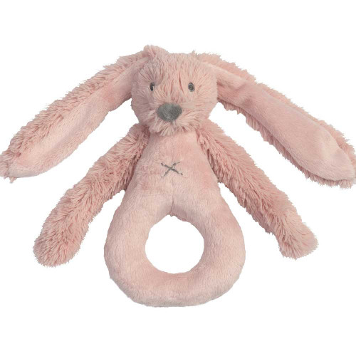 Happy Horse плюшена играчка зайчето Richie - дрънкалка (18 см) - Old Pink