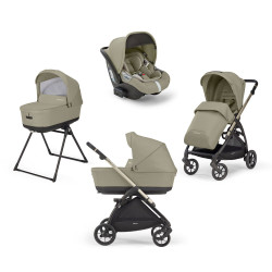 Inglesina Electa System Quattro бебешка количка 4 в 1 - Iridio Black-Nolita Beige