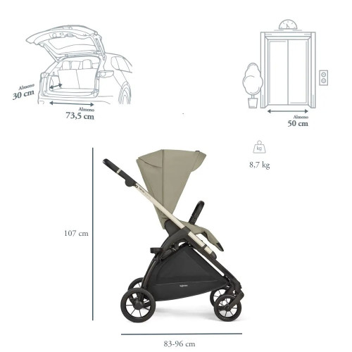 Inglesina Electa System Quattro бебешка количка 4 в 1 - Silver Black-Greenwich Silver