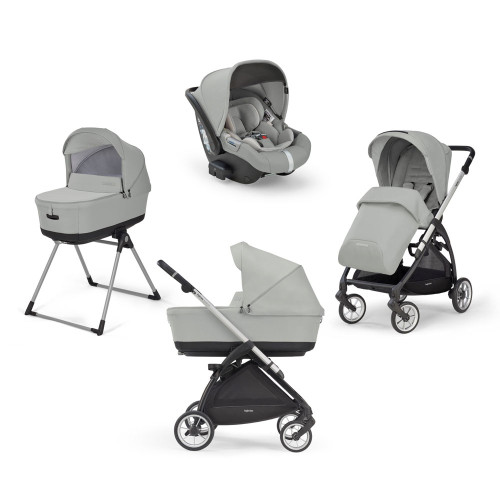 Inglesina Electa System Quattro бебешка количка 4 в 1 - Silver Black-Greenwich Silver