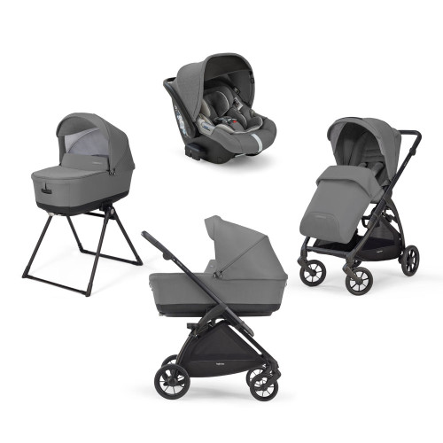 Inglesina Electa System Quattro бебешка количка 4 в 1 - Total Black-Chelsea Grey