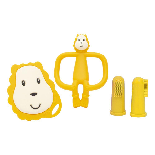 Matchstick Monkey Teething Starter Set комплект силиконови чесалки с антимикробна технология - Ludo Lion
