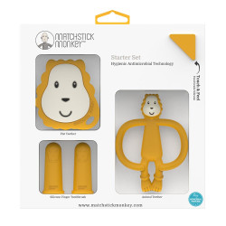 Matchstick Monkey Teething Starter Set комплект силиконови чесалки с антимикробна технология - Ludo Lion