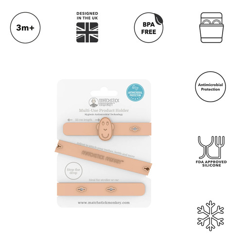 Мултифункционален държач от силикон Matchstick Monkey - Dusty Pink