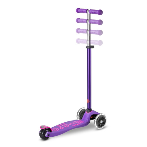 Maxi Micro Deluxe LED тротинетка със светещи колела - Purple