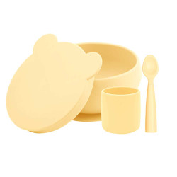 MinikOiOi BLW Set I бебешки силиконов комплект за хранене - Mellow Yellow