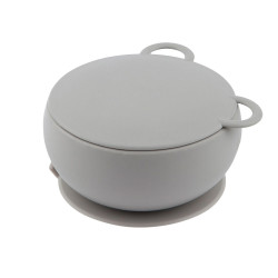 Minikoioi Bowly силиконова купа с вакуум и капак - Grey