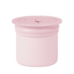 Minikoioi Sip+Snack силиконов комплект сламка и чаша с 2 капака - Pink/Velvet Rose