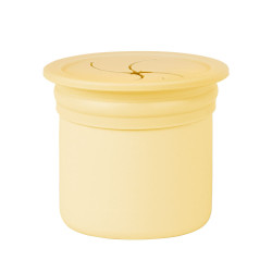 Minikoioi Sip+Snack силиконов комплект сламка и чаша с 2 капака - Yellow/Powder Grey