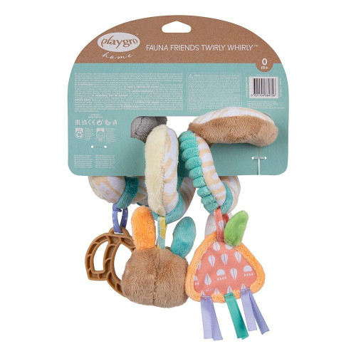 Мека плюшена спирала за количка или бебешка кошара Twirly Whirly Fauna Friends Playgro 
