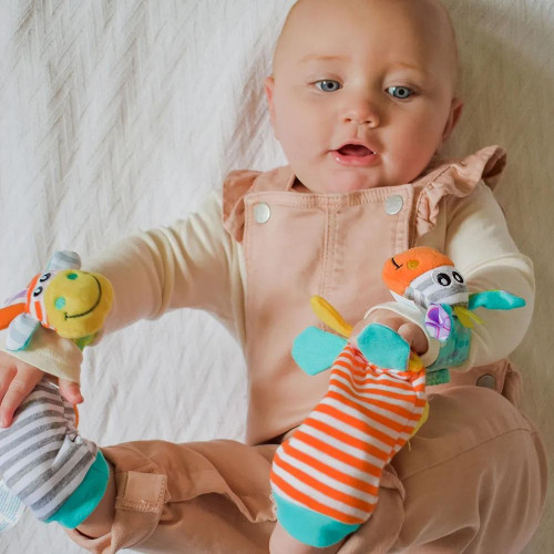 Playgro Гривни-дрънкалки и чорапки Джунгла Refresh, 0м+