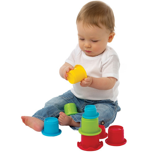 Playgro Комплект от 9 цветни чаши за подреждане