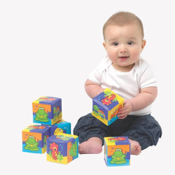 Playgro Меки кубчета за баня с морски обитатели (6 бр. / оп.), 6м+
