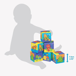 Playgro Меки кубчета за баня с морски обитатели (6 бр. / оп.), 6м+