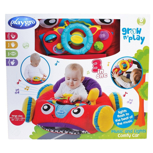 Playgro Music and Lights Comfy Car активен център кола, 6м+