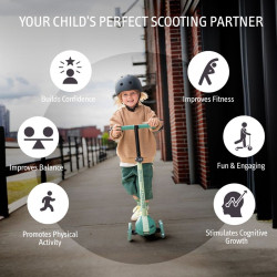 Scoot and Ride Highwaykick 3S сгъваема тротинетка със светещи колела - Forest
