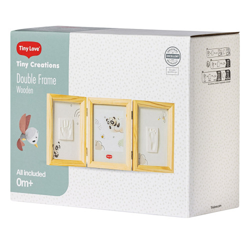 Tiny Love Дървена Рамка за 2 Отпечатъка и Снимка Tiny Creations, 0м+