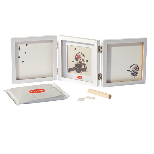 Tiny Love Рамка за 2 Отпечатъка и Снимка Tiny Creations - бяла, 0м+