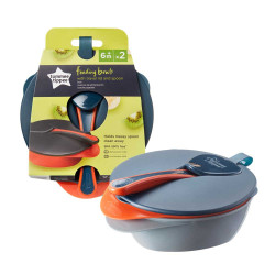 Tommee Tippee Купи за храна с капак и лъжица 7m+ (2 бр./оп.)
