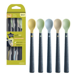 Tommee Tippee лъжици с мек връх 4 м+ с антибактериално покритие BACSHIELD (5 бр./оп.)