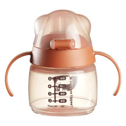 Tommee Tippee Неразливаща се чаша с мек накрайник и дръжки SoftSpout 150 мл, оранжева/лисиче, 4м+