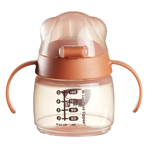 Tommee Tippee Неразливаща се чаша с мек накрайник и дръжки SoftSpout 150 мл, оранжева/лисиче, 4м+