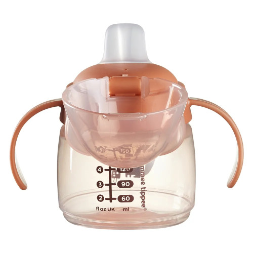 Tommee Tippee Неразливаща се чаша с мек накрайник и дръжки SoftSpout 150 мл, оранжева/лисиче, 4м+