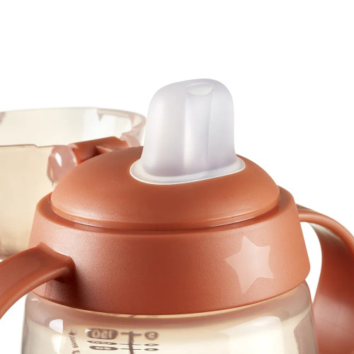 Tommee Tippee Неразливаща се чаша с мек накрайник и дръжки SoftSpout 150 мл, оранжева/лисиче, 4м+