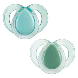 Tommee Tippee Ортодонтични залъгалки Night Time, 2 броя, зелени, 18-36м