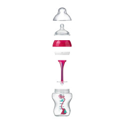 Tommee Tippee Шише за хранене Advanced Anti-Colic 340 мл с декорация - розово, 3м+