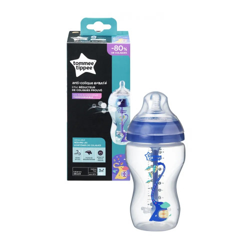 Tommee Tippee Шише за хранене Advanced Anti-Colic 340 мл с декорация - синьо, 3м+