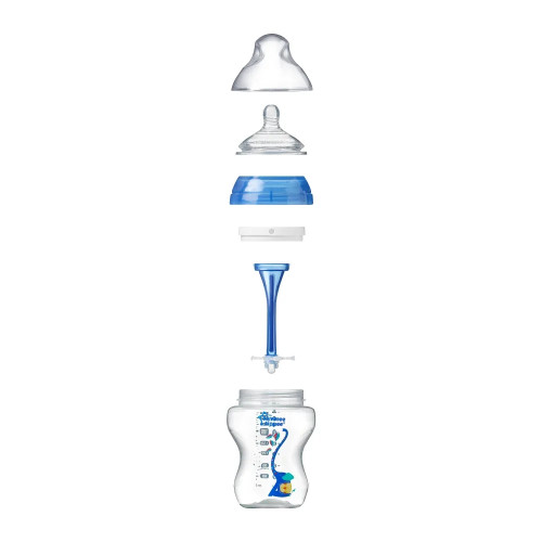 Tommee Tippee Шише за хранене Advanced Anti-Colic 340 мл с декорация - синьо, 3м+