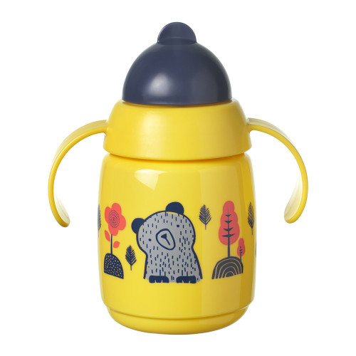 Tommee Tippee SuperStar Неразливаща се чаша със сламка с дръжки 300 мл, BACSHIELD - жълта, 6м+