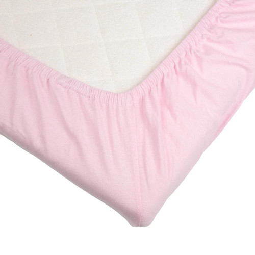 Trois Kilos Sept Бебешки долен чаршаф с ластик за матрак 60x120 см - Pink