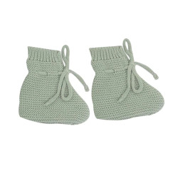 Trois Kilos Sept Комплект за новородено – жилетка, шапчица и терлички - Olive Green
