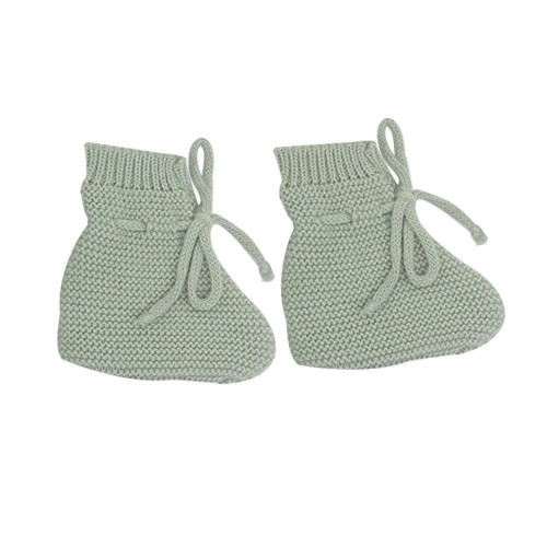 Trois Kilos Sept Комплект за новородено – жилетка, шапчица и терлички - Olive Green