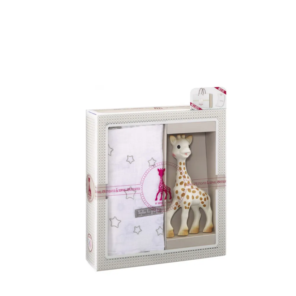 https://www.roshko.bg/media/catalog/product/cache/1/image/9df78eab33525d08d6e5fb8d27136e95/0/0/Sophie la giraffe Подаръчен сет 4 - с пелена за повиване Моят първи подарък създаден с любов.webp