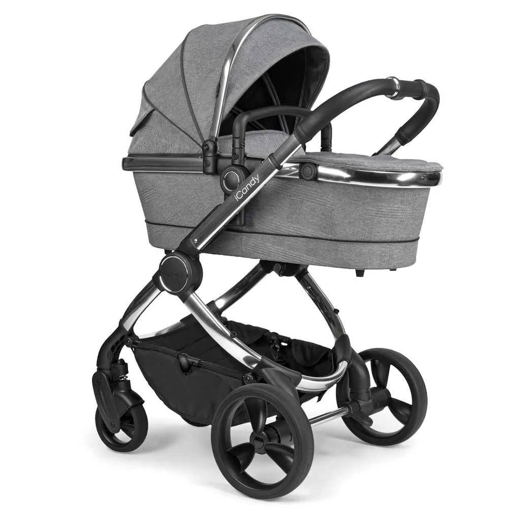 https://www.roshko.bg/media/catalog/product/cache/1/image/9df78eab33525d08d6e5fb8d27136e95/0/2/iCandy бебешка количка 2 в 1 Peach 6 Chrome Light Grey Check кош за новородено 2.webp