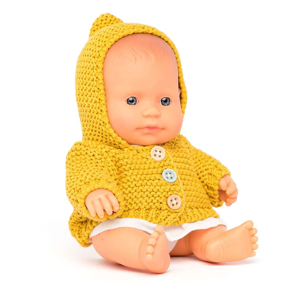 https://www.roshko.bg/media/catalog/product/cache/1/image/9df78eab33525d08d6e5fb8d27136e95/3/1/Miniland Baby кукла момиченце 21 см с жилетка и рокля.webp