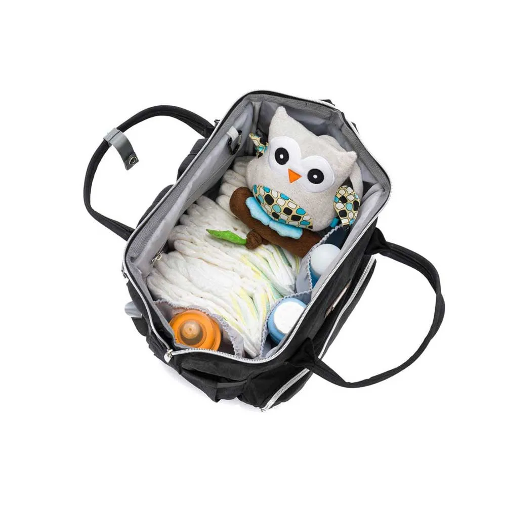 https://www.roshko.bg/media/catalog/product/cache/1/image/9df78eab33525d08d6e5fb8d27136e95/6/3/Fillikid Diaper Bag Paris раница за детска количка - Black Melange 3.webp