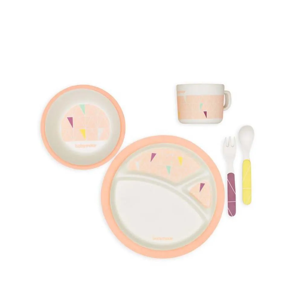 https://www.roshko.bg/media/catalog/product/cache/1/image/9df78eab33525d08d6e5fb8d27136e95/b/m/Babymoov Bamboo Dinnerware Set Peach - А005511 комплект за хранене.webp