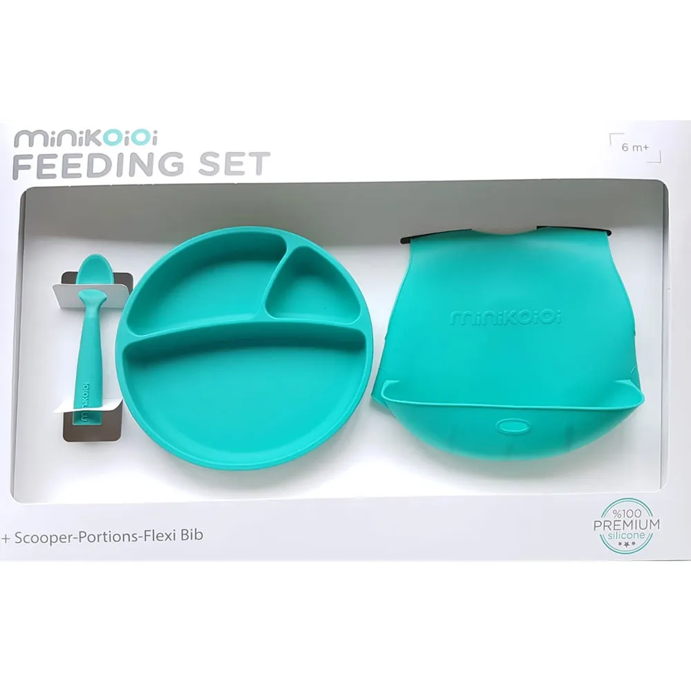 https://www.roshko.bg/media/catalog/product/cache/1/image/9df78eab33525d08d6e5fb8d27136e95/g/r/Minikoioi Feeding Set комплект за хранене - 100% силикон - 6 м+, Green.webp