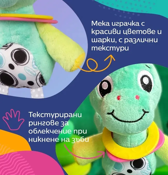 Playgro Висяща играчка Динозавър Дени Playgro Висяща играчка Динозавър Дени